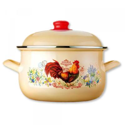 Brio Oala Emailata cu capac 22x13cm 3.5L, Cocos 104607