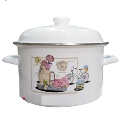 Brio Oala Emailata cu capac 18x11cm 1.8L, Romance 104641