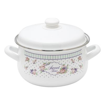 Idilia Oala Emailata cu capac 18x12cm, 2.9L Sweet Time
