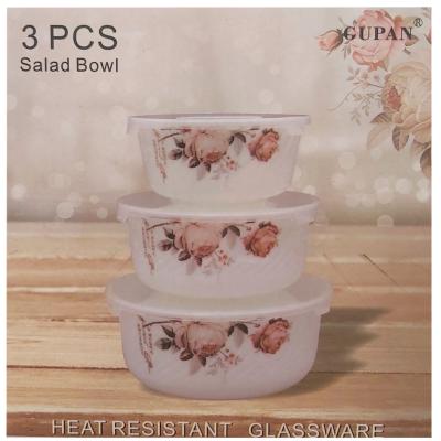 Set 3 Caserole opal cu capac plastic 