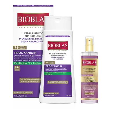 Bioblas Botanics Sampon Hipoalergenic Anticadere pentru par gras cu Procianidina 360ml+ Balsam lichid cu colagen 115ml
