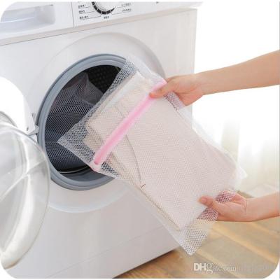 Plasa protectie haine pentru masina de spalat, Poliester, 50x40cm Alb 2 buc/set
