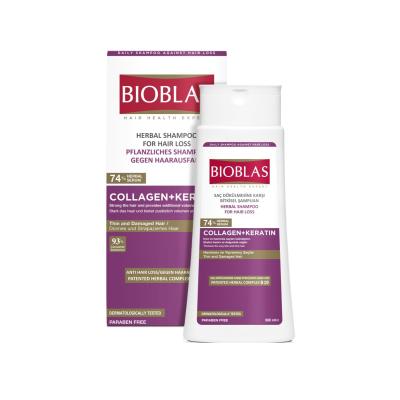 Bioblas Botanics Sampon Hipoalergenic Anticadere pentru Par Subtire cu COLAGEN SI CHERATINA 360ml+ Sampon cu colagen 150ml