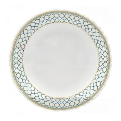 Selina Green Farfurie Adanca Opal 23Cm 6Buc/Set Alb cu decor verde