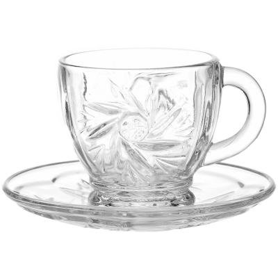 SUNSTAR Set Cafea Sticla 6 cesti + 6 farfuriute 200ml 