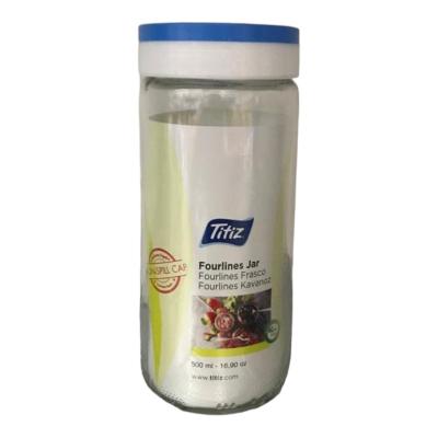 Borcan Sticla Decorativ Ermetic cu capac 500ml KC-122