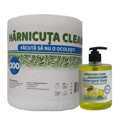 Pachet Curatenie Harnicuta Prosop Monorola 2 Straturi 200 Foi+ Detergent Vase Concentrat 500ML Lamaie