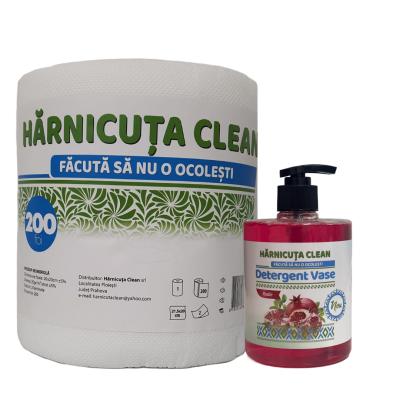 Pachet Curatenie Harnicuta Prosop Monorola 2 Straturi 200 Foi+ Detergent Vase Concentrat 500ML Rodie