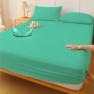 Pucioasa Husa Protectie Saltea Microfibra 100% impermeabila, Lavabila, 160x200x25cm+ două fete de perna 50cm x 70cm Mint green