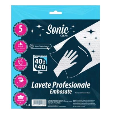 Sonic Lavete Profesionale Embosate 40x40cm 5 buc/set
