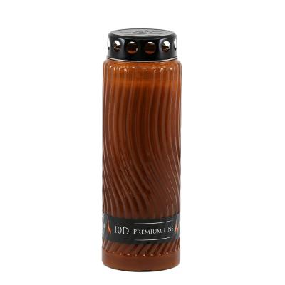 Premium Line Candela cu Capac Anti-vant Timp de ardere 240h Maro