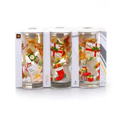 Uniglass Pahar Classico Apa 6Buc/Set 270ml Model Craciun CHRISTMAS SANTA