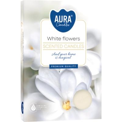 Aura Lumanare Parfumata Pastila 6Buc/Set p15-179 WHITE FLOWERS