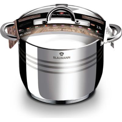 Blaumann Oala Inox cu capac din sticla Gourmet Line 16cm 2.1L BL-1006A