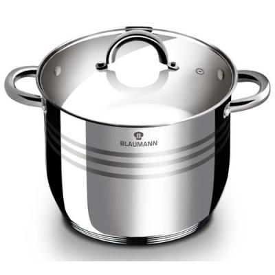 Blaumann Oala Inox cu capac din sticla Gourmet Line 24cm 7.7L BL1010A