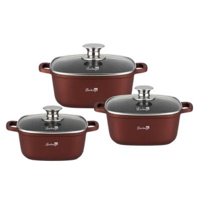 Bachmayer Set Gatit 6 Piese, 3 Cratite Antiaderente + Capace Sticla 2.8L/4.3L/6.5L BM-7875
