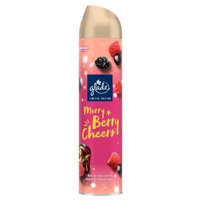 Glade Spray Odorizant camera 300 ml Editie Craciun Merry Berry Cheers/Vin fiert &amp; fructe de padure