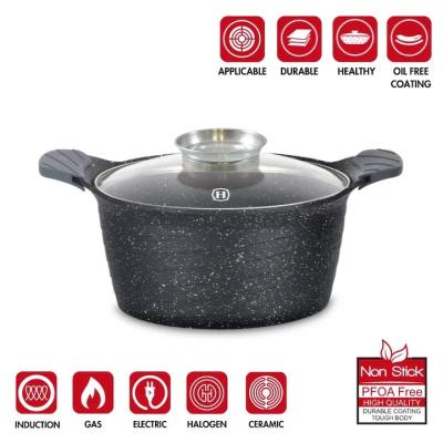 Herzog Oala antiaderenta cu capac termorezistent 20cm 2.6L cu capac aromatic HR5221