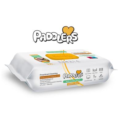 Paddlers Servetele Umede Multisuprafete 100buc/set Easy Clean Otet Alb/Bicarbonat/Herbal Soap