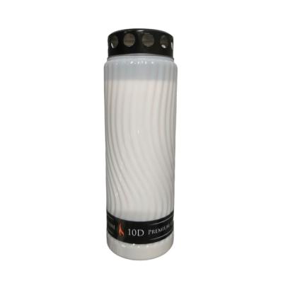 Premium Line Candela cu Capac Anti-vant Timp de ardere 240h Alb